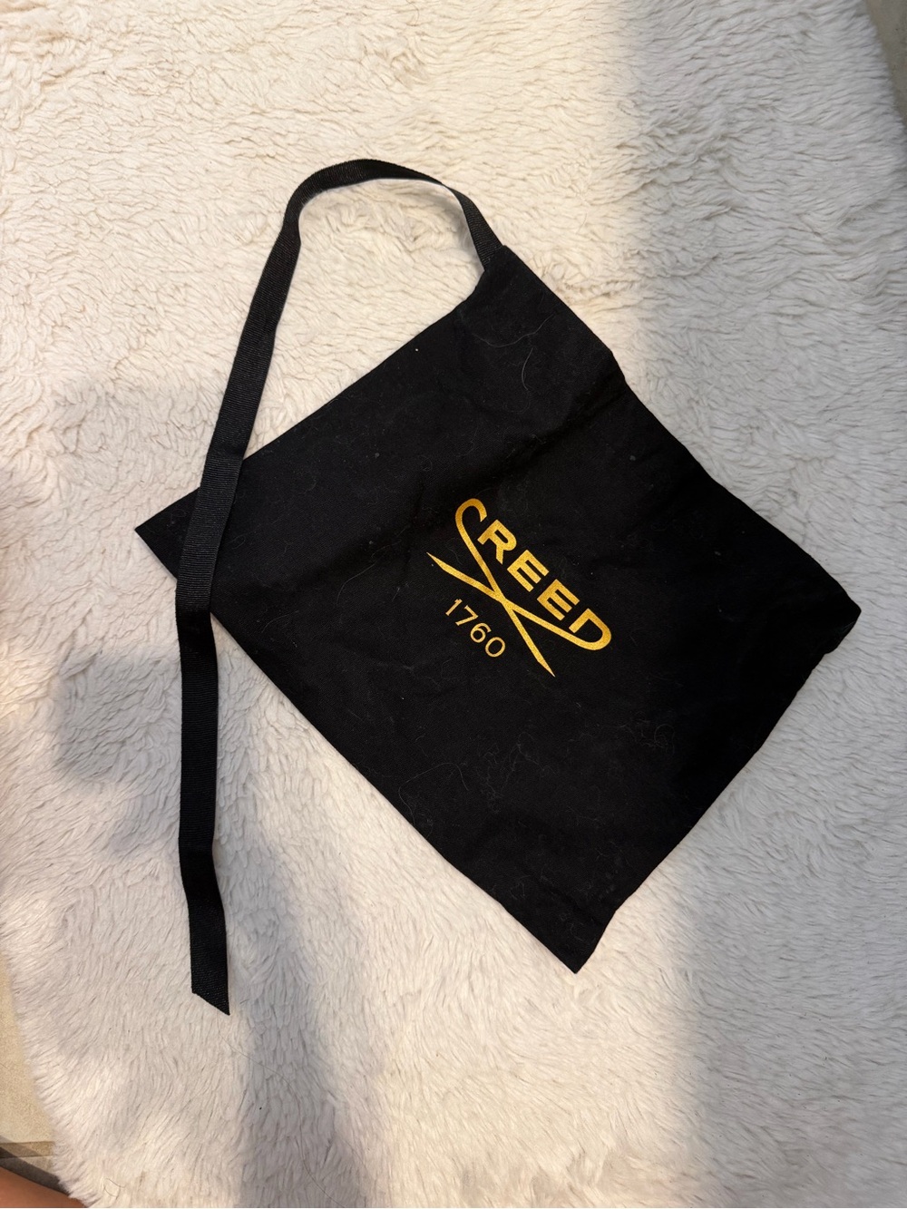 Creed Black Canvas Tote with Gold Logo